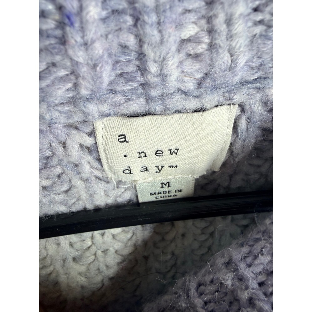 A New Day Ombre Chunky Knit Crew Neck Sweater Blue Purple Gradient Womens Medium - Picture 4 of 7